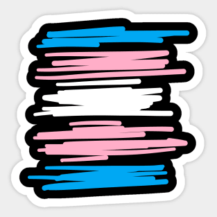 Trans Flag Scribble Sticker